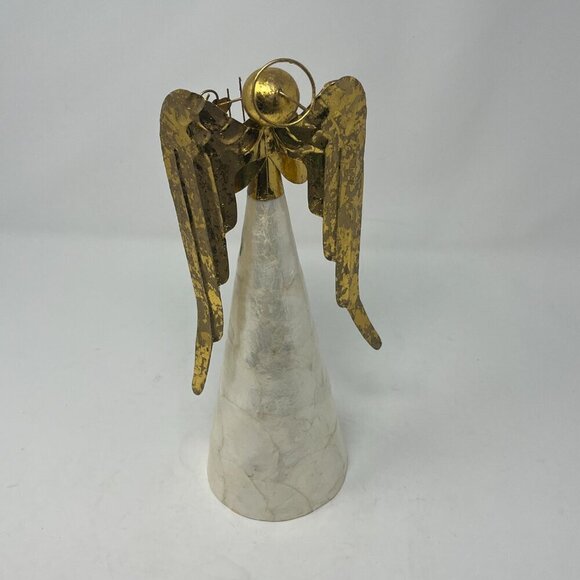 Pier 1 Capiz Poinsetta Angel christmas holiday tree topper - Picture 5 of 10